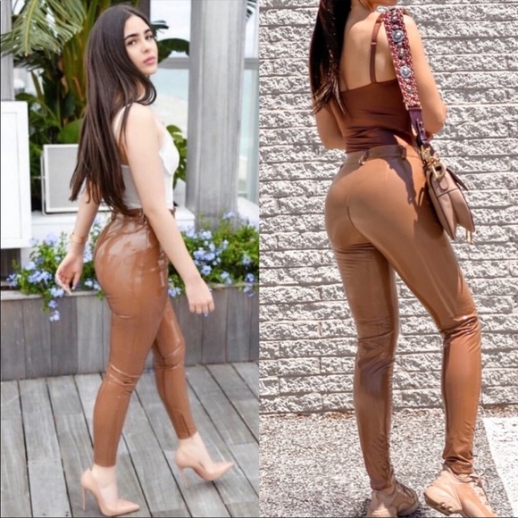 BNWT House of CB Haridan Black Patent Stretch Vinyl Trousers Size Large - Picture 11 of 15